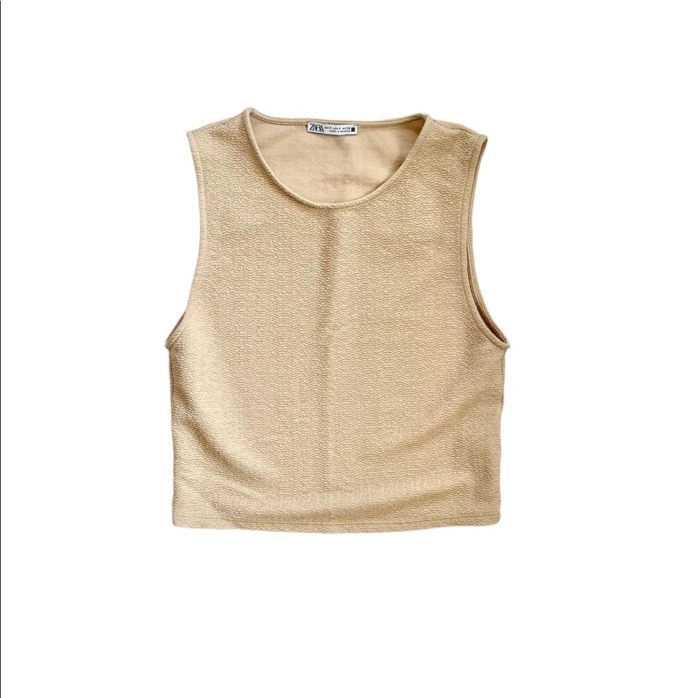 Beige Tank Crop Top
